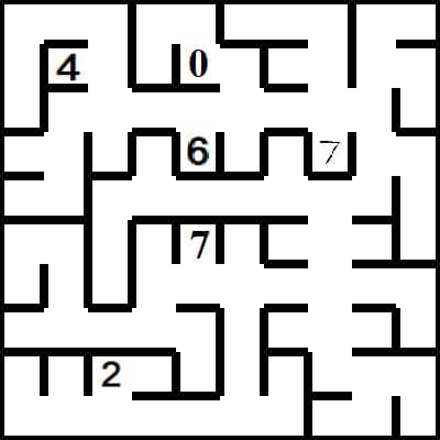 Numbers in a maze